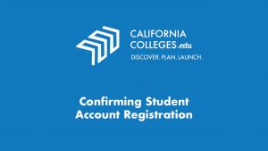 Confirming Student Account Registration