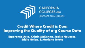 Credit Where Credit is Due: Improving the Quality of "a-g" Course Data