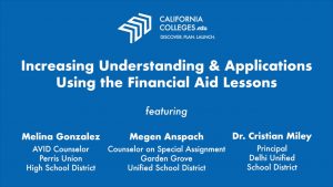 Increasing Understanding & Applications Using the Financial Aid Lessons