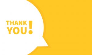 Thank you banner. Vector on isolated white background. EPS 10.