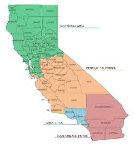 Map showing CCGI regions by color