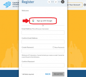 Student Account Registration Signup Prompt