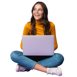 Female Student with Laptop