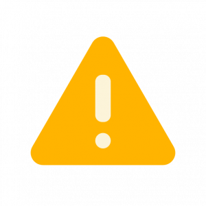 Exclamation point inside a yellow triangle